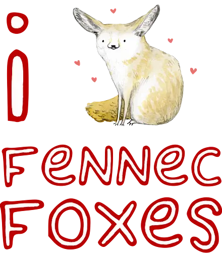 Liebe für den süßen Fuchs der Wüste - Fen¬nek, Wüstenfuchs, Fuchs, süßer Fuchs, süßes Tier, Wildtiere, Natur, Wüste, Illustration, Aquarell, Tierkunst, Tierliebhaber, niedliche Zeichnung, Fauna, Wildtierkunst - Standard T-Shirt
