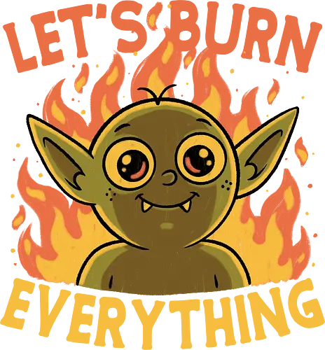 RPG Goblin Fire - Funny, Psych, Psycho, Psychopath, Fire, Flames, Rpg, Rpg Design, Rpg Parody, Roleplay Game, Roleplaying, Roleplaying Game, Critical Role, Roleplay, Goblin, D20, Pen and Paper, Dungeon Master, Pen and Paper, Pen and paper, Dungeon, Dungeons, Goblins, Green Goblin, Goblin Mode, Fantasy, Dark Fantasy, Adventures, Adventure, Magic, Magical, Magical Creatures, Magical Creature, Creatures, Creature, Monster, Game Master, Tabletop Game, Tabletop Rpg, Tabletop, Dark Humor, Humor, Fun, Funy, Humor, Joker, Smile, Cute, Fun, Burning, Burn, Smiling - Standard T-Shirt