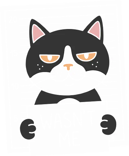 Guilty Paws: The Cat Mugshot - funny cat lover gift, funny cat shirt, cat mugshot graphic tee, grumpy cat apparel, wasnt me quote clothing, sarcastic animal streetwear, tuxedo cat design, cute pet meme merch, minimalist animal fashion, guilty cat illustration - Standard T-Shirt