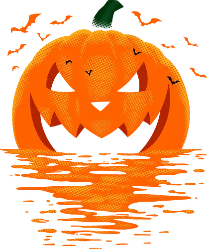 Spooky Sunset For Halloween Season - halloween, bats, beach, horror, humor, jack o lantern, landscape, ocean, october, scary, spooky, summer, sunset, trick or treat, vacation - Standard T-Shirt