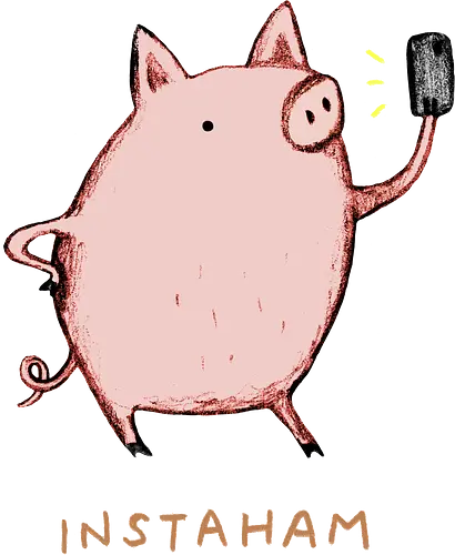 Der Berühmteste Influencer Auf Dem Bauernhof - süße Figur, lustiges Schwein, süßes Tier, Tier-Selfie, Schweinehumor, Wortspiel, digitale Kultur, soziale Medien, Influencer, Schweinezeichnung, lustige Kunst, Tierliebhaber, Bauernhoftier, Illustration, kreativer Humor - Standard T-Shirt