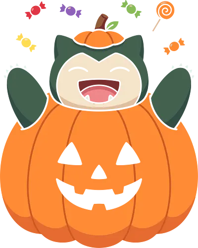 Halloween Treats: The Pumpkin Monster - Snorlax Halloween shirt, Pokemon pumpkin graphic tee, cute pocket monster apparel, kawaii trick or treat streetwear, nostalgic 90s gamer clothing, funny anime autumn design, aesthetic Halloween merch, sweet tooth monster shirt, retro gaming festive fashion, Jack o lantern anime tee - Standard T-Shirt