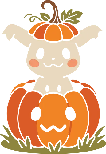 Pumpkin Patch Peekaboo: The Ghostly Mimic - Mimikyu Halloween shirt, cute ghost Pokemon tee, kawaii pumpkin graphic apparel, anime autumn streetwear, nostalgic gamer clothing, spooky cute monster merch, Jack o lantern design, aesthetic fall fashion, minimalist pop culture shirt, Japanese gaming nostalgia - Standard T-Shirt