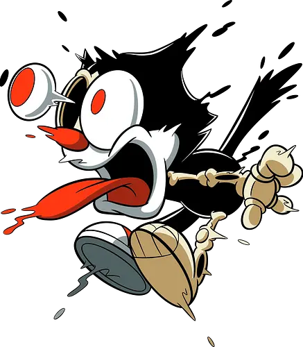 Freaky Katze - Kreatur aus dem Albtraum - freaky cat, gruselige katze, dunkle katze, horror kunst, skelett katze, monster katze, creepy cartoon, dark cartoon, felix the cat, felix cat, gothic art, body horror, seltsame kunst, horror kreatur, vintage horror, spooky art, geek art - Standard T-Shirt