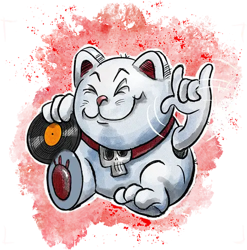 Heavy-Metal-Winkekatze - Katze, Heavy Metal, Metal, Winkekatze - Standard T-Shirt