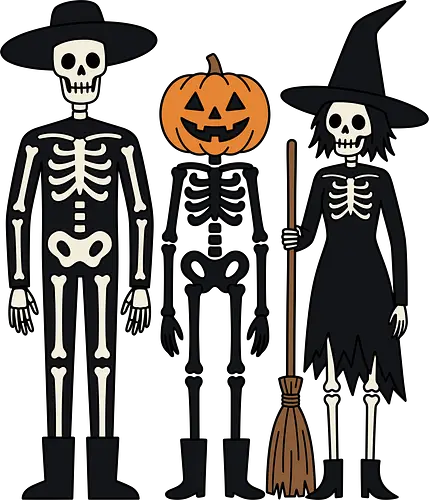 Trick-or-Treat Trio: The Spooky Squad - Halloween trick or treat shirt, spooky cute skeleton graphic, pumpkin head monster tee, nostalgic halloween apparel, witch and skeleton clothing, creepy cartoon streetwear, autumn spooky season merch, gothic animated characters, funny halloween squad shirt, alternative fall graphic tee - Standard T-Shirt