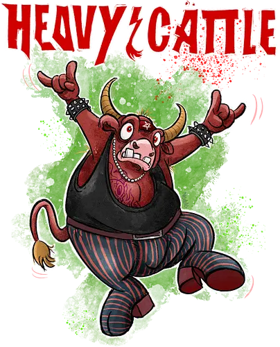 Heavy Cattle - Heavy Metal, Cattle, Kuh, Metal, Metal, ACDC - Standard T-Shirt