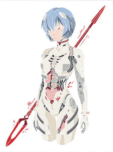Synthetic Soul: Anatomical Angel - Rei Ayanami graphic tee, anime anatomy apparel, Spear of Longinus merch, biomechanical streetwear, dark aesthetic anime clothing, body horror graphic tee, 90s retro mecha fashion, cyber goth otaku shirt, anime robot girl design - Standard T-Shirt