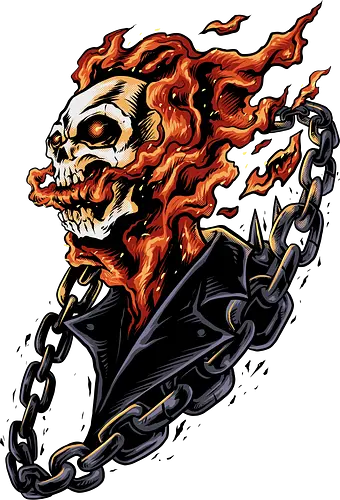 bound by hellfire  - ghostrider, flame, Comic, cool, hell rider, dark superhero, horror comic art, flaming skull, ghostrider, flame, Comic, cool, hell rider, dark superhero, horror comic art, flaming skull - Standard T-Shirt