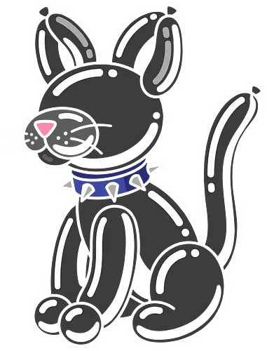 Popped Personality: The Punk Balloon Cat - balloon animal shirt, black cat graphic tee, punk rock kitty apparel, edgy alternative streetwear, funny cat mom clothing, ironic pop art design, spiked collar feline, cute but tough aesthetic, quirky festival fashion, pop culture animal tee - Standard T-Shirt