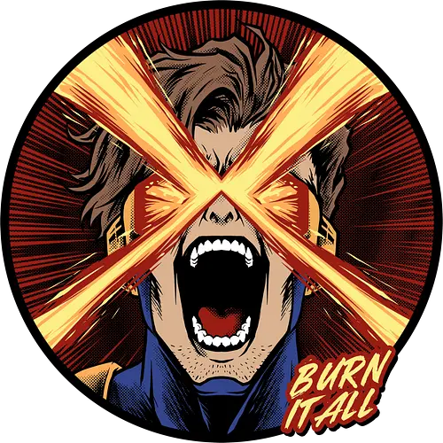 eye of destruction  - red visor, superhero fanart, superhuman powers, geek culture, mutant, proud, cyclops, Superhero, avengers, doomsday, drdoom - Standard T-Shirt