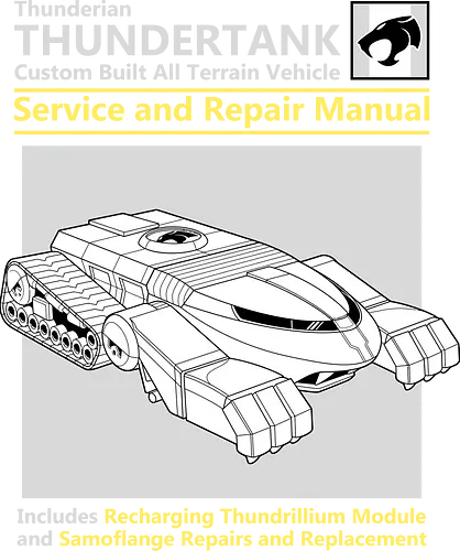 Retro-Handbuch für Geländefahrzeuge - Retro Handbuch, Geländefahrzeug, mechanische Kunst, Vintage Fahrzeug, Industriedesign, Geek Kunst, ThunderCats, ThunderTank, Retro Cartoon, 80er Nostalgie, Reparaturhandbuch, futuristisches Fahrzeug, Industrie Kunst, Popkultur, Vintage Cartoon, mechanisches Design, nostalgische Kunst - Standard T-Shirt
