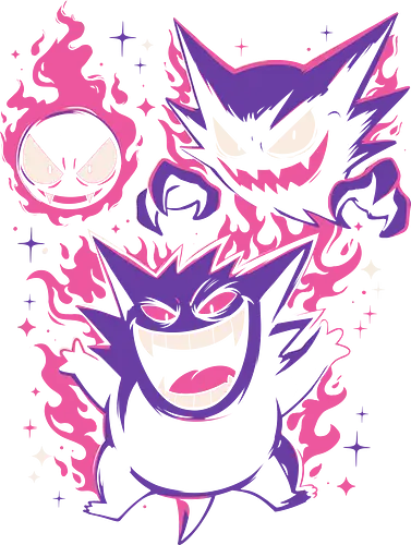 Terror Gang - gang, illustration, aesthetic, halloween, terror, horror, spooky, scary, creepy, monsters, ghosts, demons, vampire, gothic, dark, macabre, Paranormal, occult, haunted, nightmare, flames, purple, pink, retro, vintage, cartoon, anime, kawaii, funny, wicked, creature - Standard T-Shirt