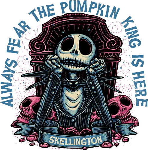 The pumpkin king is here - Movie, animated, animation, horror, Halloween, pumpkin, skeleton, character, fantasy - Standard T-Shirt