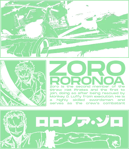 Zoro Roronoa - Straw Hat Pirates Swordman - one, piece, zoro, roronoa, anime, anime gift, jjk, pirate - Standard T-Shirt