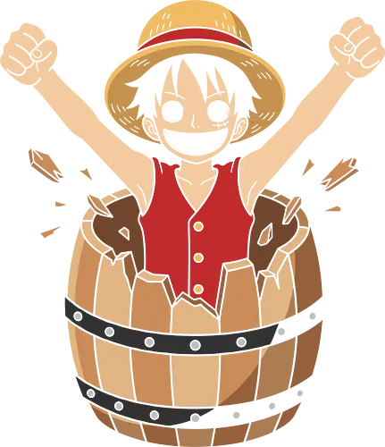 Barrel Breakout: The Journey Begins - One Piece shirt, Luffy barrel graphic tee, Straw Hat pirate merch, anime origin apparel, nostalgic manga clothing, shonen anime streetwear, classic anime moment tee, pirate adventure fashion, minimalist anime design, Japanese pop culture shirt - Standard T-Shirt