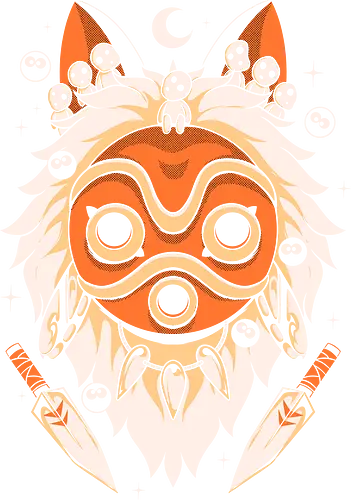 Guardian of the Magic Forest - anime, magic, movies, forest, spirit, mask, cute, fantasy, wolf, japanese, legend, nerd - Standard T-Shirt