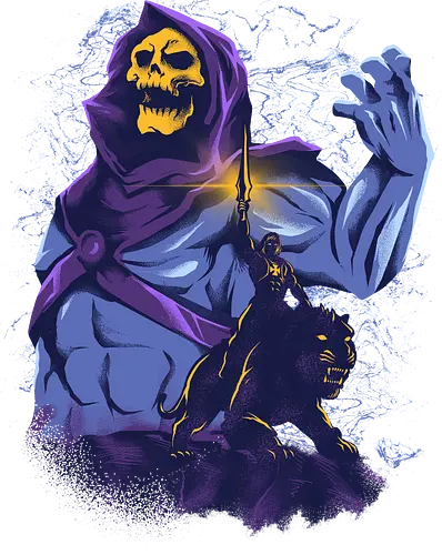 evil golden skull - evil, masterofuniverse, heman, skeletor, cool, sword master, dark magic, kingdom, 80s, vintage, retro - Standard T-Shirt