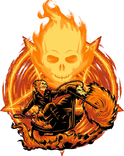 Ride Through The Fire - Ghost Rider, Comic, Fire - Standard T-Shirt