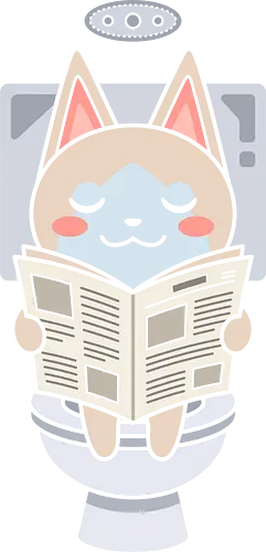 Morning Routine: The Reading Palico - Monster Hunter shirt, Palico graphic tee, funny cat apparel, gaming companion merch, kawaii gamer streetwear, toilet humor clothing, pastel aesthetic cat design, retro RPG fashion, cute animal reading shirt, relatable morning routine tee - Standard T-Shirt