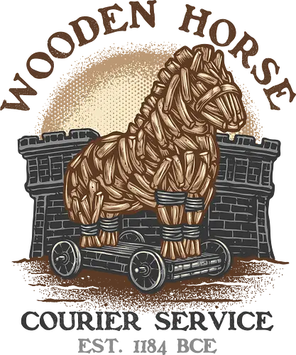 Wooden Horse Courier Service - Movie, film, myth, adventure, poem, action, fantasy, mythic, horse - Standard T-Shirt