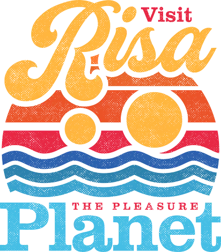 VISIT RISA - risa, pleasure planet, sci fi, space vacation, galaxy travel, geek, nostalgia, retro aesthetic, vacation vibes, sunset, beach, retro sunset, space tourism, classic sci fi, nerd, minimalist, sci fi lover - Standard T-Shirt