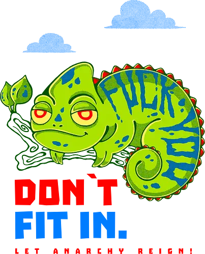 DON`T FIT IN - CHAMELEON, JOKE, FUNNY, ANARCHY, NATURE - Standard T-Shirt