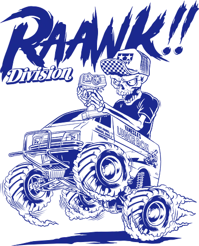 lunch box garage - skull, skeleton, tamiya, lunchbox, carshow, cargarage, speed, monstercar - Standard T-Shirt