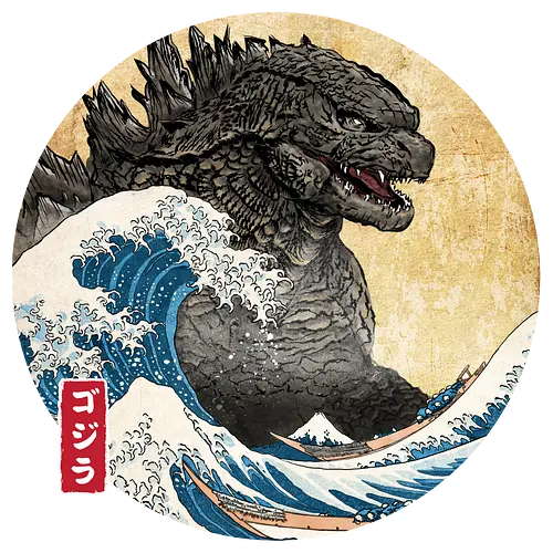 The Great Kaiju off Kanagawa - anime, manga, japan, japanese art, Kaiju, Kaiju, great wave off kanagawa - Standard T-Shirt