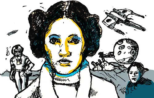 May the Fourth (c) - May the Fourth, Space Opera, prinzessin lea, streetwear graphic, artsy shirt, linocut art, Holzschnitt, handmade aesthetic, urban wear, illustration, graphic tee, artistic tee, indie ästhetik, boho vibe - Standard T-Shirt