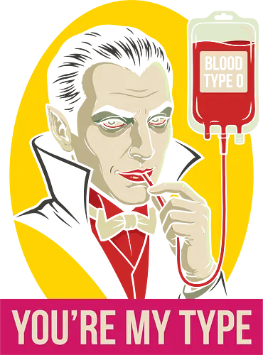 Vampire's Choice: You're My Type - funny vampire shirt, Dracula graphic tee, retro horror movie apparel, spooky valentine design, dark humor streetwear, blood bag graphic, vintage pop art clothing, youre my type pun, gothic aesthetic fashion, classic monster merch - Standard T-Shirt
