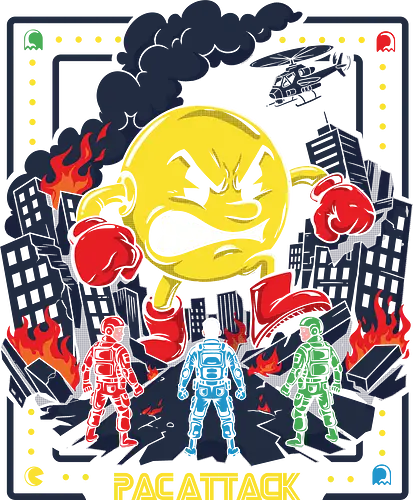 Pac Attack - pacattack, arcade, gaming, gamer, videogame, retro, vintage, nostalgia, classic, arcadegames, action, battle, soldiers, combat, explosion, gamingculture, gamerlife, 80s, 90s, popculture - Standard T-Shirt
