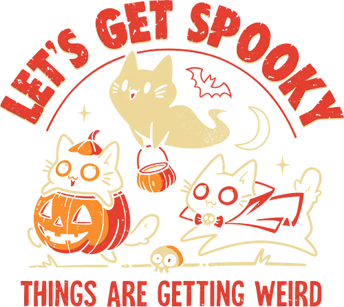 Get Spooky - Halloween Cats - halloween, cats, spooky, vampire, ghost, pumpkin, horror, trick or treat, weird, retro vintage, funny cats, gothic, cute - Standard T-Shirt