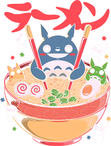 Ramen Friends - ramen, japanese, japan, anime, fantasy, cute, noodles, food, cartoon, kawaii, nostalgia, otaku, culture, oriental, creature, friends, playful, colorful, illustration, geek - Standard T-Shirt