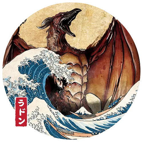 The Great Fire Pteranodon off Kanagawa - Standard T-Shirt