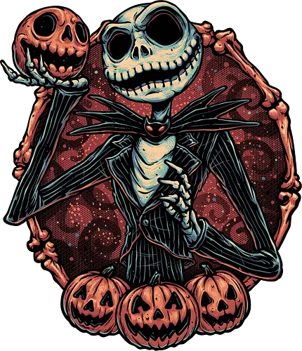 Pumpkin Nightmare - Movie, animated, animation, horror, Halloween, pumpkin, skeleton, character, fantasy - Standard T-Shirt