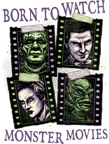 Born to watch monster movies - Horror, horror movies, classic horror, classic, monsters, creature, Halloween - Standard T-Shirt