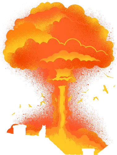 Cataclysm - cat, animal, apocalypse, atomic bomb, cat lover, cats, cute, funny, humor, kitty, nuclear bomb, nuke, pet, sarcasm, cataclysm - Standard T-Shirt