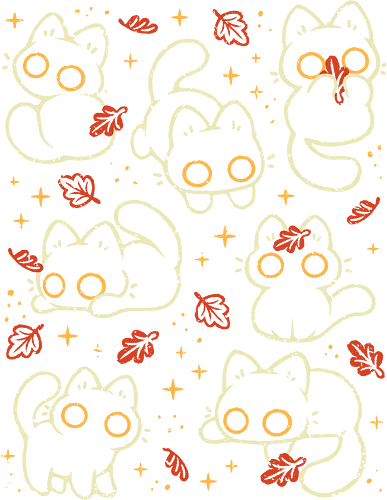 Cute Black Cats with Autumn Leaves - autumn cat, cute black cat, autumn, autumn leaves, fall, warm, cozy, hygge, kitty, october, love, pattern, seamless, nature, xmorfina - Standard T-Shirt