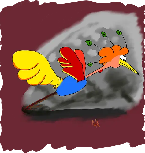 Schräger Vogel - albern, Vogel, Tiere - Standard T-Shirt