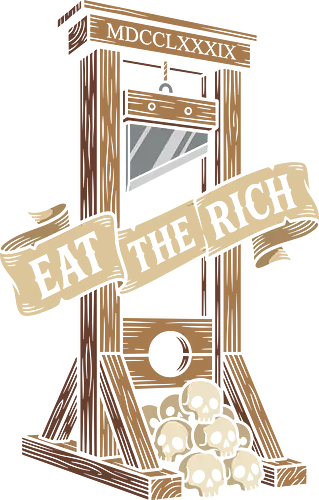 The French Solution: Eat The Rich - eat the rich shirt, guillotine graphic tee, anti capitalist apparel, French revolution streetwear, punk rock political shirt, dark humor aesthetic clothing, eat the rich merch, vintage guillotine design, rebellious activist tee, 1789 history graphic - Standard T-Shirt