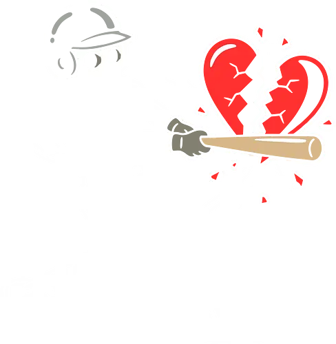 Heartbreaker: The Grand Slam - broken heart shirt, anti valentine graphic tee, negative space apparel, baseball heartbreaker design, edgy breakup streetwear, sarcastic love clothing, minimalist sports fashion, shattered heart graphic, aesthetic indie tee, funny heartbreak merch - Standard T-Shirt
