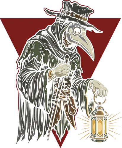 The Healer's Lantern: Plague Doctor - plague doctor shirt, vintage medical graphic tee, dark academia streetwear, gothic aesthetic apparel, macabre historical clothing, creepy bird mask design, retro woodcut art shirt, alternative dark fashion, spooky halloween graphic, medieval plague merch - Standard T-Shirt