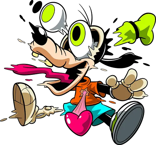 Freaky Tollpatschiger Hund Horror - Dark Underground Cartoon - Hund Charakter Horror, tollpatschiger Hund Horror, Neon Cartoon Freaky, dunkles Disney Hund Skelett, Neon grünes Auge springt, fliegender Hut Cartoon Horror, Herz springt Brust, schmelzender Hund Kunst, Disney Horror Geek Druck, dunkles Neon Cartoon Horror, Zombie tollpatschiger Hund, alternative Disney dunkle Kunst, Underground Cartoon Hund, urbaner Geek Neon Druck, Pop Art Horror Hund - Standard T-Shirt