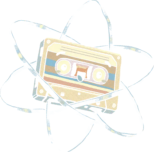 Atomic Mixtape - cassette tape, 80s, 90s, atom, atomic, atomic age, chemistry, energy, mixtape, music, nuclear, physics, retro, science, vintage - Standard T-Shirt