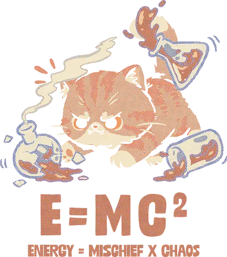 E=MC2 Cat - albert einstein, biology, cat, chaos, chemical, chemist, chemistry teacher, einstein, laboratory, mischief, emc2, molecule, physics, science, scientist - Standard T-Shirt