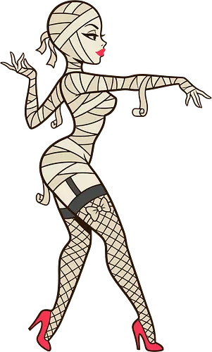 Mummy Pin-Up Girl Graphic Tee - mummy pin up girl, sexy halloween shirt, spooky pinup art, vintage horror graphic, rockabilly halloween tee, retro mummy design, burlesque monster girl, gothic pinup print, funny halloween costume, classic horror pin up - Standard T-Shirt