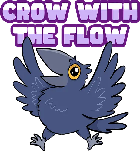 Crow with the flow - Crow, Krähe, Raven. Rabe - Standard T-Shirt