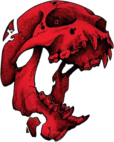 Blutroter Dinosaurierschädel-Amoklauf - Tierschädel, Katzenschädel, Raubtierschädel, Horror-Kunst, gotische Illustration, gesprungener Schädel, Zeichnung mit roter Tinte, düstere Ästhetik, Knochenkunst, makabres Design, stilisierter Schädel, schwarzer Hintergrund, Grunge-Schädel, scharfe Zähne - Standard T-Shirt
