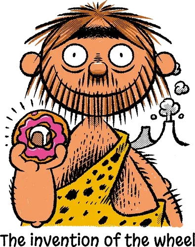 The invention of the wheel - Donut, Sweet, Caveman, Wheel - Standard T-Shirt